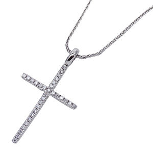 Damiani Necklace Cross 750wg Diamond Mystery Cross White
